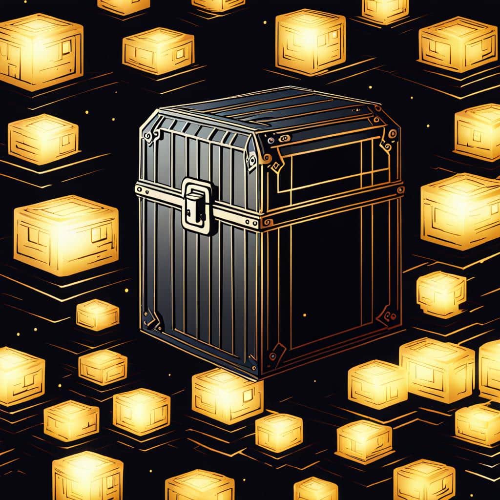 treasure chest in a sea of digital darkness