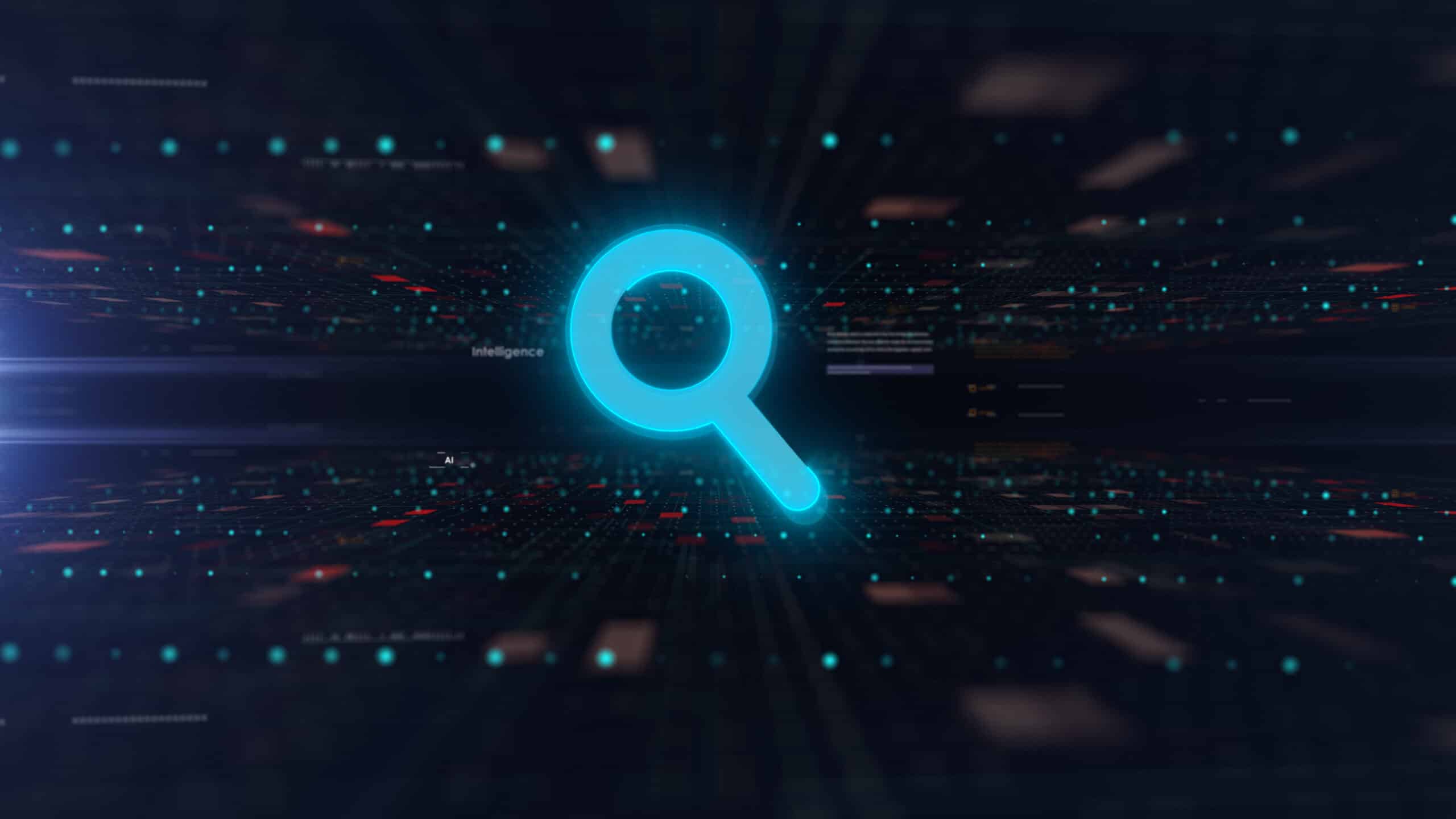 Digital Space Cyber Background Search Glass